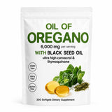 Aceite de orégano con semilla negra, vista frontal