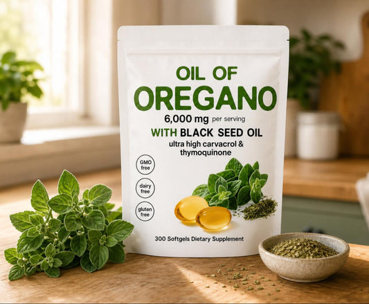 Aceite de orégano en un ambiente de cocina natural